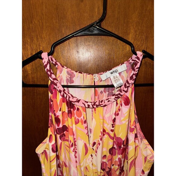 Wisp Womens Floral Pink And Yellow Maxi Dress Size 8 - Picture 4 of 8